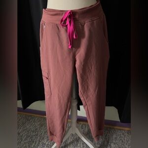 FIGS MAUVE HIGH WAISTED JOGGERS (PETITE-MED)